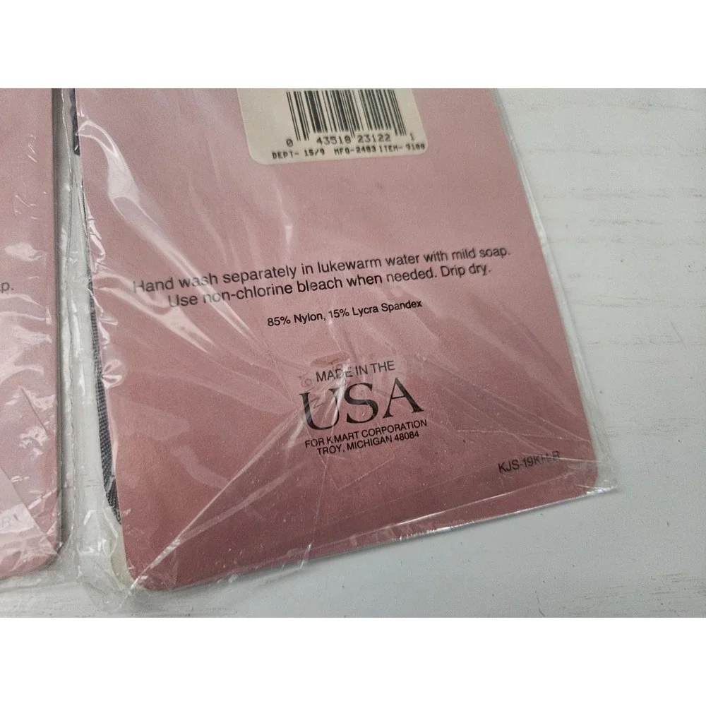 VTG Jaclyn Smith Silky Sheer Jet Black Nylon Pantyhose Lycra Set‎ Of 2